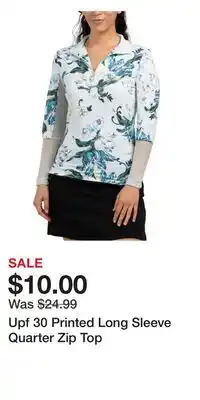 TJ Maxx Upf 30 Printed Long Sleeve Quarter Zip Top offer