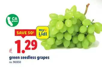 Lidl green seedless grapes offer