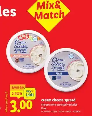 Lidl cream cheese spread offer