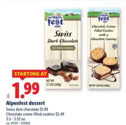 Lidl Alpenfest dessert offer