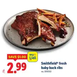 Lidl Smithfield fresh baby back ribs offer