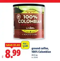 Lidl ground coffee 100% Colombian offer