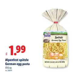 Lidl Alpenfest spätzle German egg pasta offer