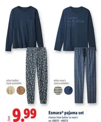 Lidl Esmara pajama set offer