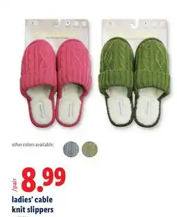 Lidl ladies' cable knit slippers offer