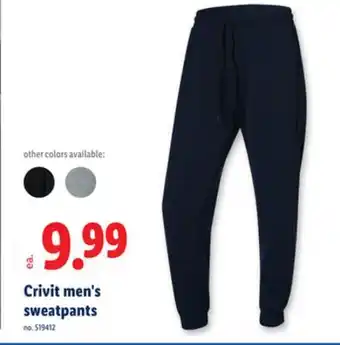 Lidl Crivit men's sweatpants offer