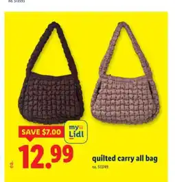 Lidl quilted carry all bag offer
