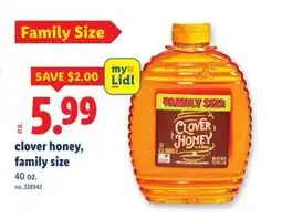 Lidl clover honey, family size offer