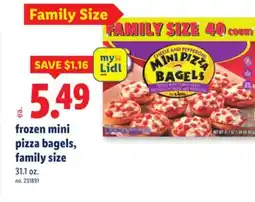 Lidl frozen mini pizza bagels, family size offer
