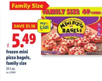 Lidl frozen mini pizza bagels, family size offer