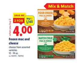 Lidl frozen mac and cheese offer