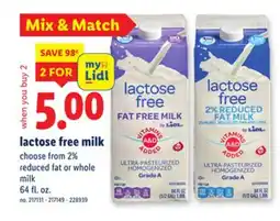 Lidl lactose free milk offer