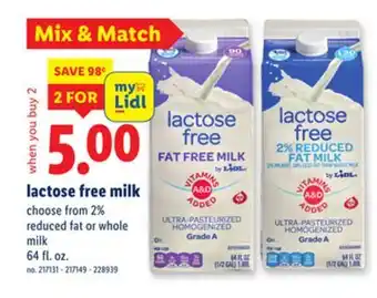 Lidl lactose free milk offer