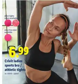 Lidl Crivit ladies sports bra/athletic tights offer