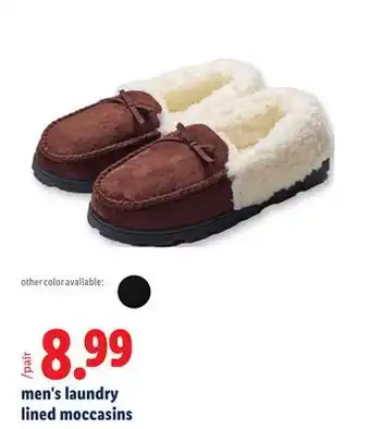 Lidl men's laundry lined moccasins offer