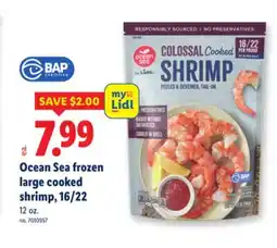 Lidl Ocean Sea frozen large cooked shrimp, 16/22 offer
