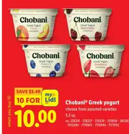 Lidl Chobani Greek yogurt offer