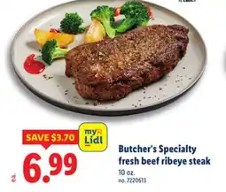 Lidl Butcher's Specialty fresh beef ribeye steak offer