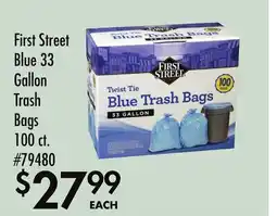 Smart & Final First Street Blue 33 Gallon Trash Bags offer
