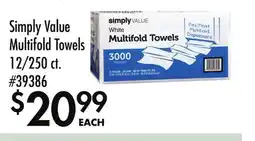 Smart & Final Simply Value Multifold Towels offer