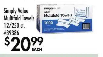 Smart & Final Simply Value Multifold Towels offer