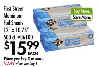 Smart & Final First Street Aluminum Foil Sheets offer