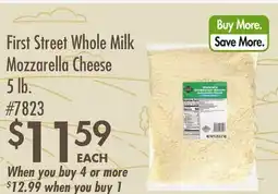 Smart & Final First Street Whole Milk Mozzarella Cheese offer