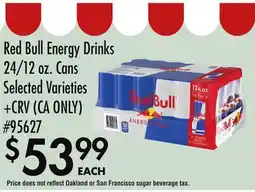 Smart & Final Red Bull Energy Drinks offer