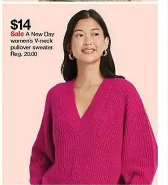 Target A New Day Women's V-neck Pullover Sweater offer