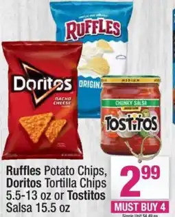 Super King Markets Ruffles Potato Chips or Doritos Tortilla Chips offer