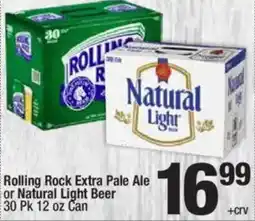 Super King Markets Rolling Rock Extra Pale Ale or Natural Light Beer offer