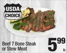 Super King Markets Beef 7 Bone Steak or Stew Meat offer