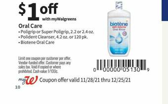 Walgreens Oral Care offer