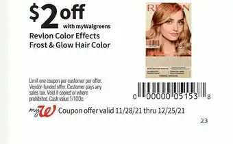 Walgreens Revlon Colr Effects Frost & Glow Hair Color offer