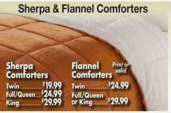 Ocean State Job Lot Sherpa & Flannel Comforters offer