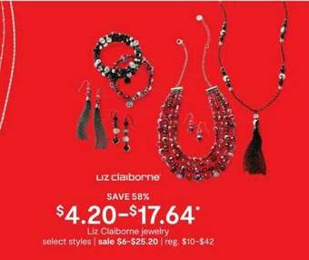 JC Penney Liz Claiborne Jewelry offer