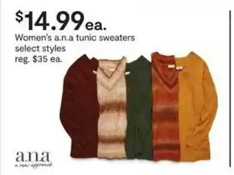 JC Penney Women's A.n.a. Tunic Sweaters offer