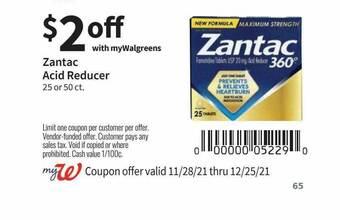 Walgreens Zantac Acid Reducer offer
