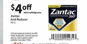 Walgreens Zantac Acid Reducer offer