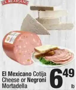 Super King Markets El Mexicano Cotija Cheese or Negoni Mortadella offer