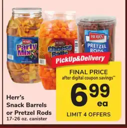 ACME Herr's Snack Barrels or Pretzel Rods offer