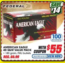 Big 5 Federal American Eagle .40 S&W 100-Round Value Pack offer