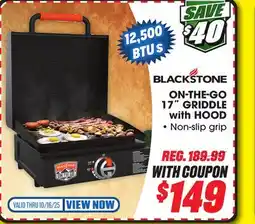 Big 5 Blackstone On The Go 17 Griddle with Hood offer