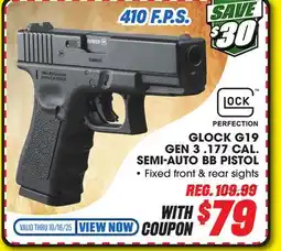 Big 5 Umarex Glock G19 Gen 3 .177 Caliber Semi-Auto BB Pistol offer