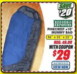 Big 5 Rugged Exposure Pinecrest +10° Mummy Bag offer