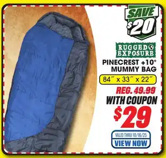 Big 5 Rugged Exposure Pinecrest +10° Mummy Bag offer