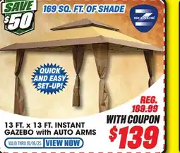 Big 5 Z-Shade 13' x 13' Instant Gazebo with Auto Arms offer