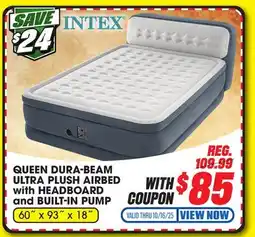 Big 5 Intex Queen 18 Dura-Beam Ultra Plush Airbed with Headboard and Built-In Pump offer