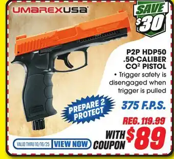Big 5 Umarex P2P HDP50 CO2 .50-Caliber Pistol offer