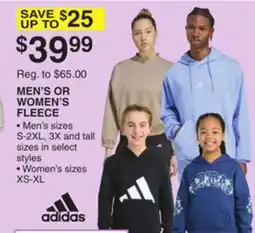 Dunham's Sports ADIDAS MEN'S OR WOMEN'S FLEECE offer